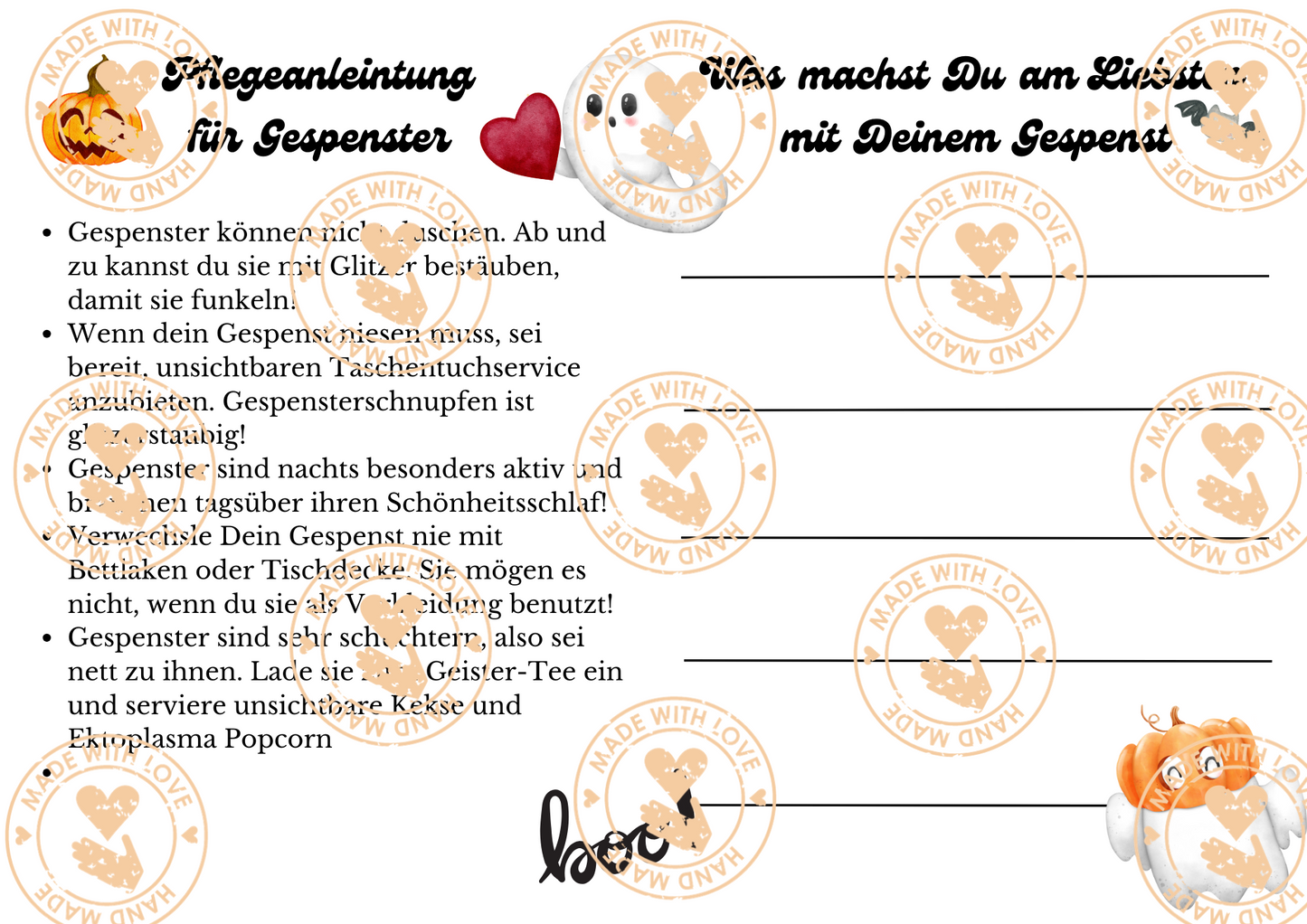 Adoptiere ein Gespenst Vorlagen | Die kleine Fetenkiste | Halloween für Kinder Geisterparty