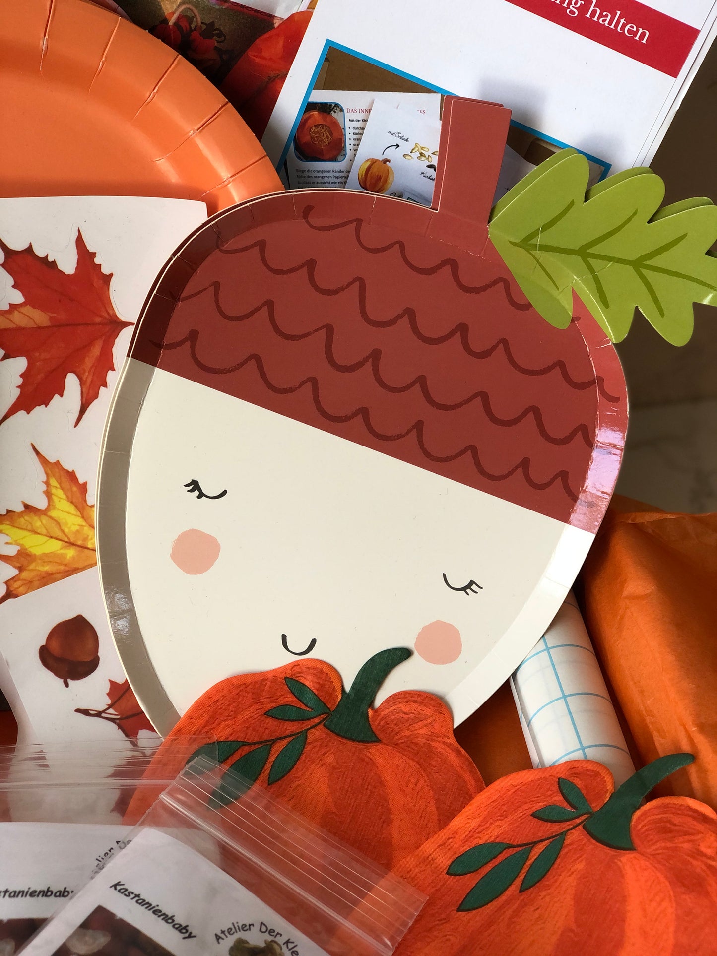 Herbst Bastelkiste für 2 Kinder | Die kleine Fetenkiste | Herbst Bastelbox mit Thema Kürbis basteln Montessori Stil