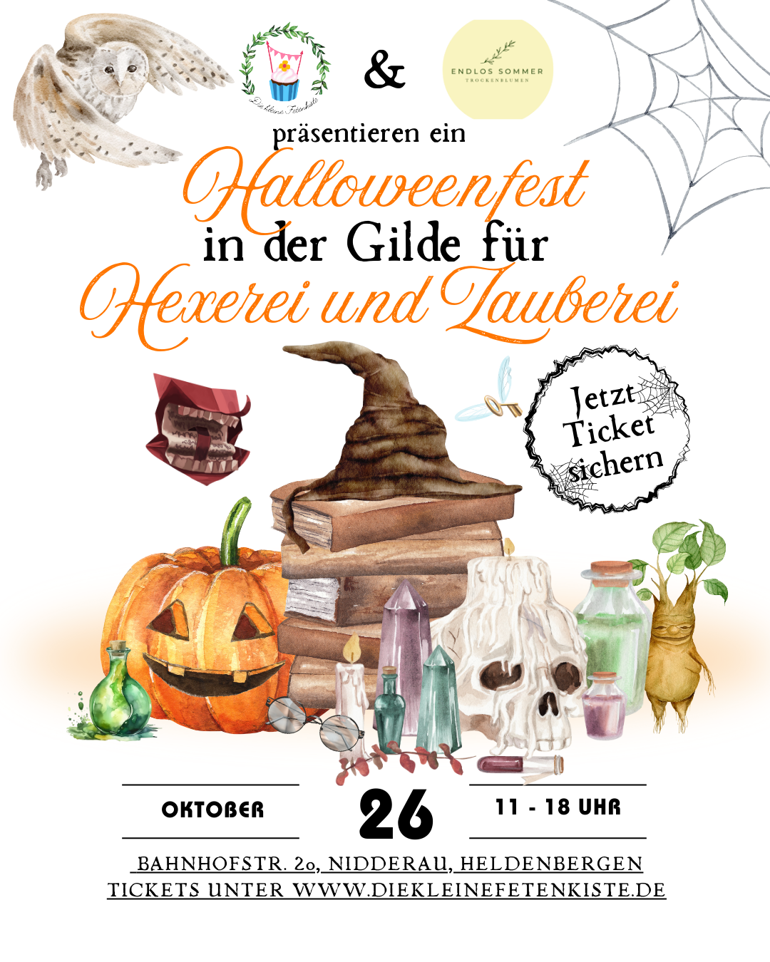 Halloweenfest in der Gilde für Hexen und Zauberer Event | Die kleine Fetenkiste | Kreativ-Workshop für Kinder in Nidderau