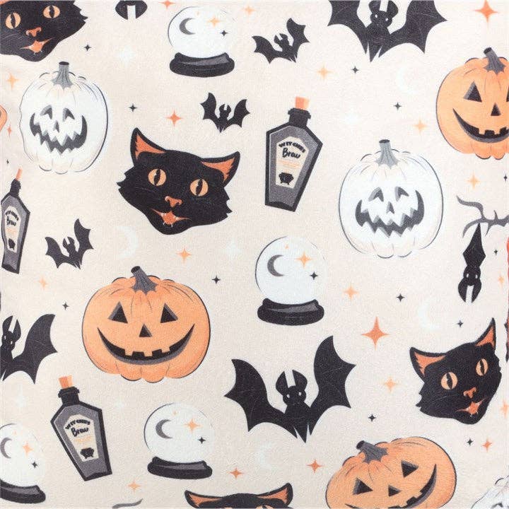Halloween-Kissen mit gruseliger Katze und Kürbis | Die kleine Fetenkiste |