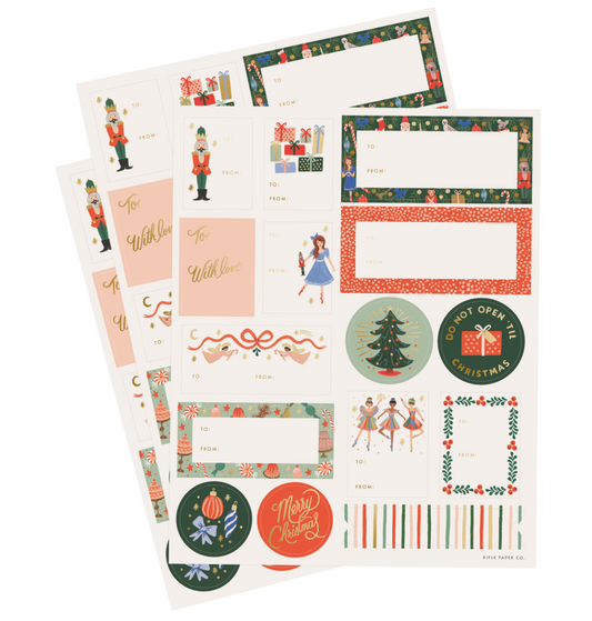 45 Nussknacker Geschenkaufkleber Rifle Paper Co. | Die kleine Fetenkiste |Nutcracker Sticker Set
Holiday Sticker & Labels