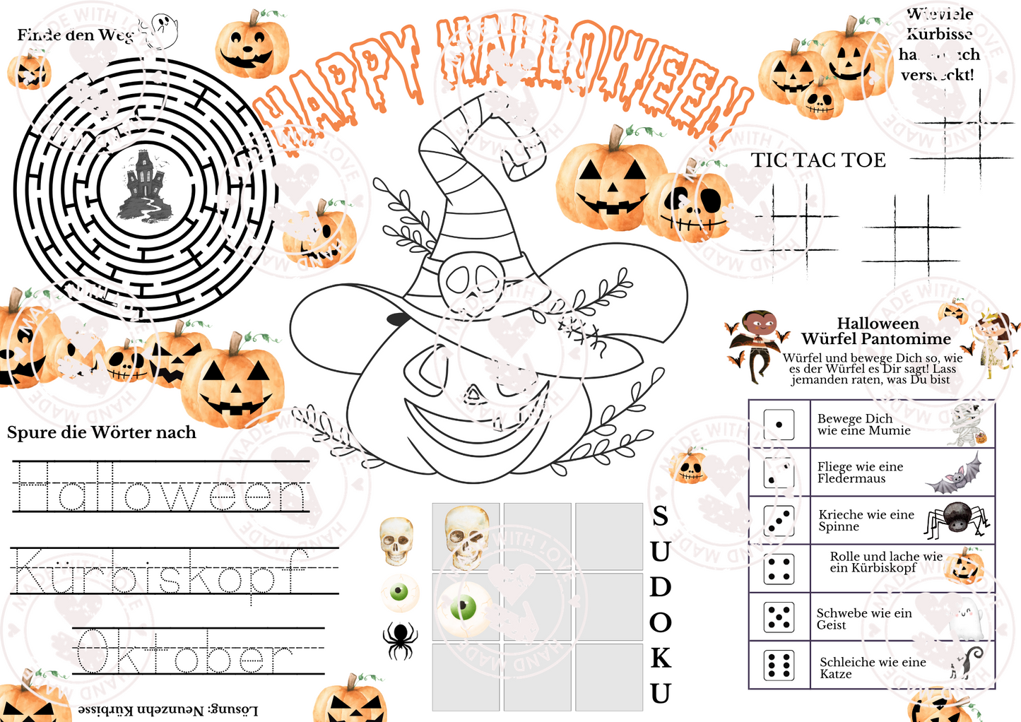 Halloween Vorfreude Post für Kinder | Die kleine Fetenkiste | Mini Bastelset zum Naschen, Basteln, Dekorieren