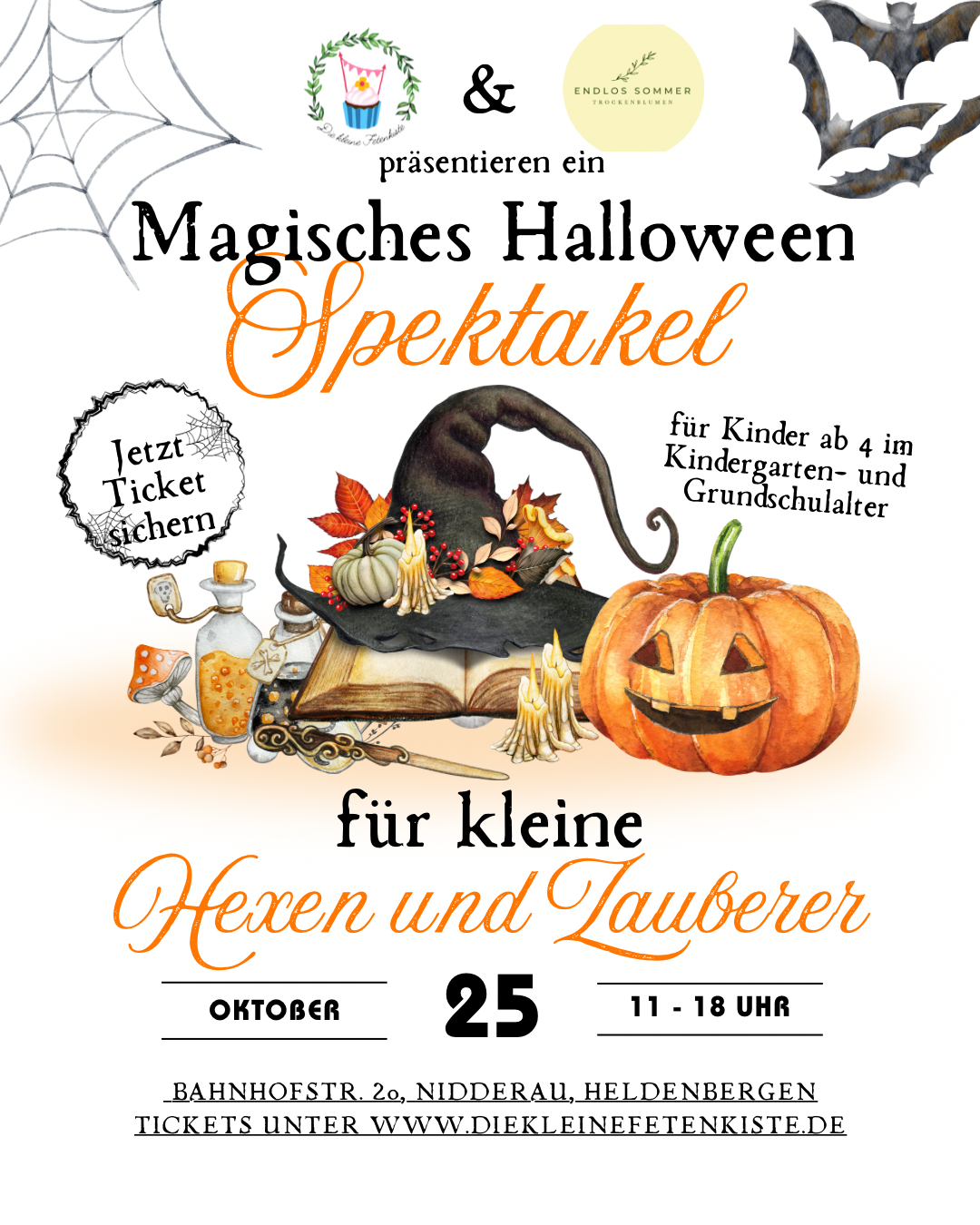 Magisches Halloween Spektakel für Hexen und Zauberer Event | Die kleine Fetenkiste | Kreativ-Workshop für Kinder in Nidderau