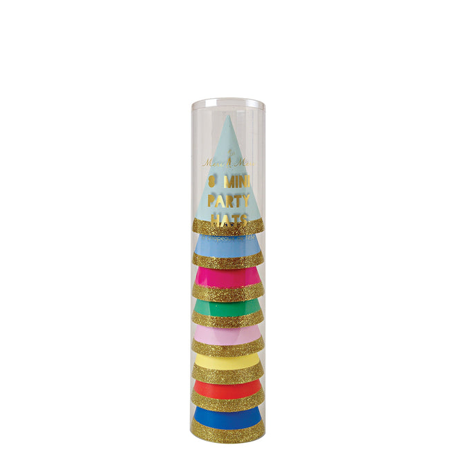 Meri Meri Mehrfarbige bunte Mini-Partyhüte | Die kleine Fetenkiste | Multicolour Mini Party Hats (x 8)