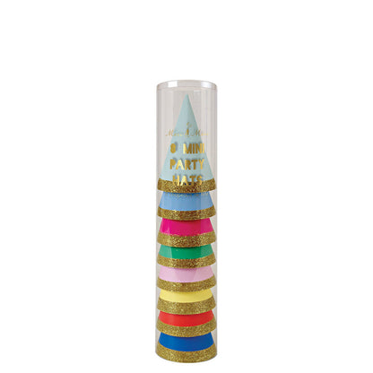 Meri Meri Mehrfarbige bunte Mini-Partyhüte | Die kleine Fetenkiste | Multicolour Mini Party Hats (x 8)