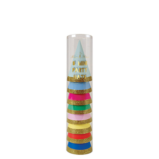 Meri Meri Mehrfarbige bunte Mini-Partyhüte | Die kleine Fetenkiste | Multicolour Mini Party Hats (x 8)