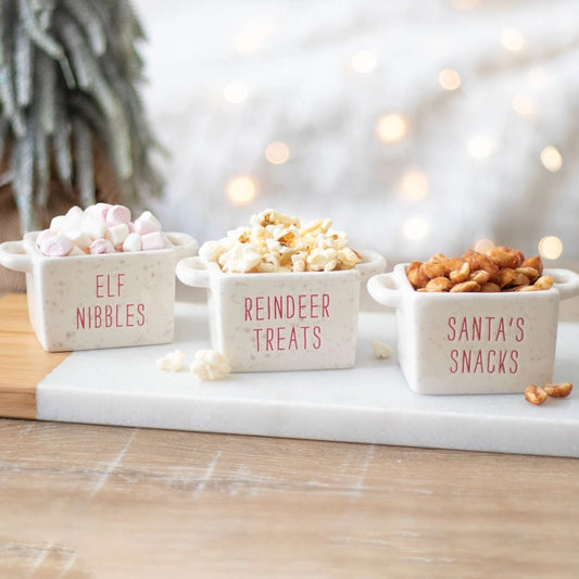 Set mit 3 keramischen Weihnachts-Snackschalen | Die kleine Fetenkiste | Accessoire für die Kakao Bar