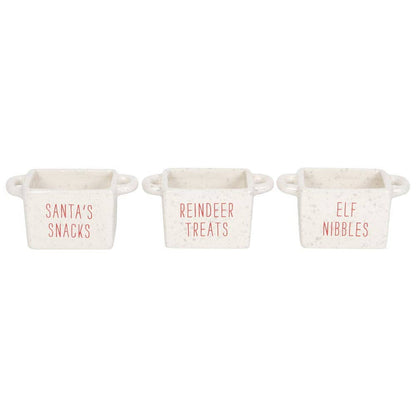 Set mit 3 Schüsselchen für  Weihnachten | Die kleine Fetenkiste | Snackschalen aus Keramik