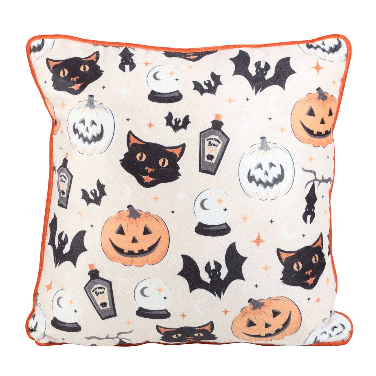 Halloween-Kissen mit gruseliger Katze und Kürbis | Die kleine Fetenkiste |