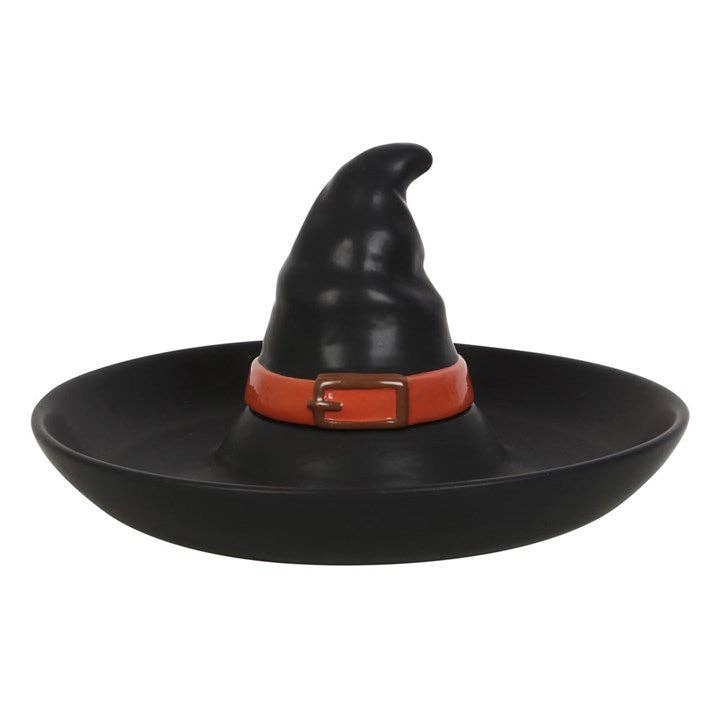 Halloween-Serviertablett aus Porzellan mit Hexenhut mit Chips und Dip | Die kleine Fetenkiste | Hexe Keramikschale