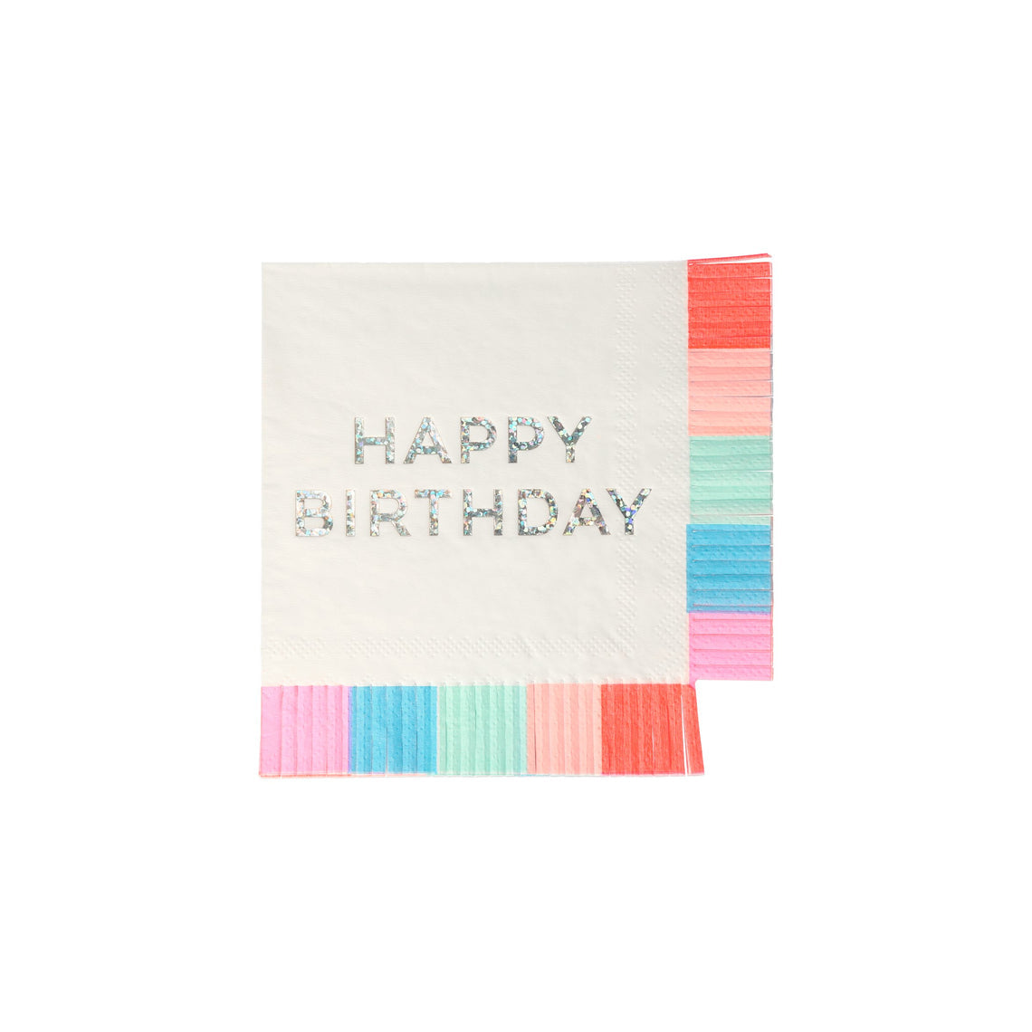 Bunte Happy Birthday Servietten mit Fransen von meri meri | Die kleine Fetenkiste | Birthday Fringe Small Napkins (x 16)