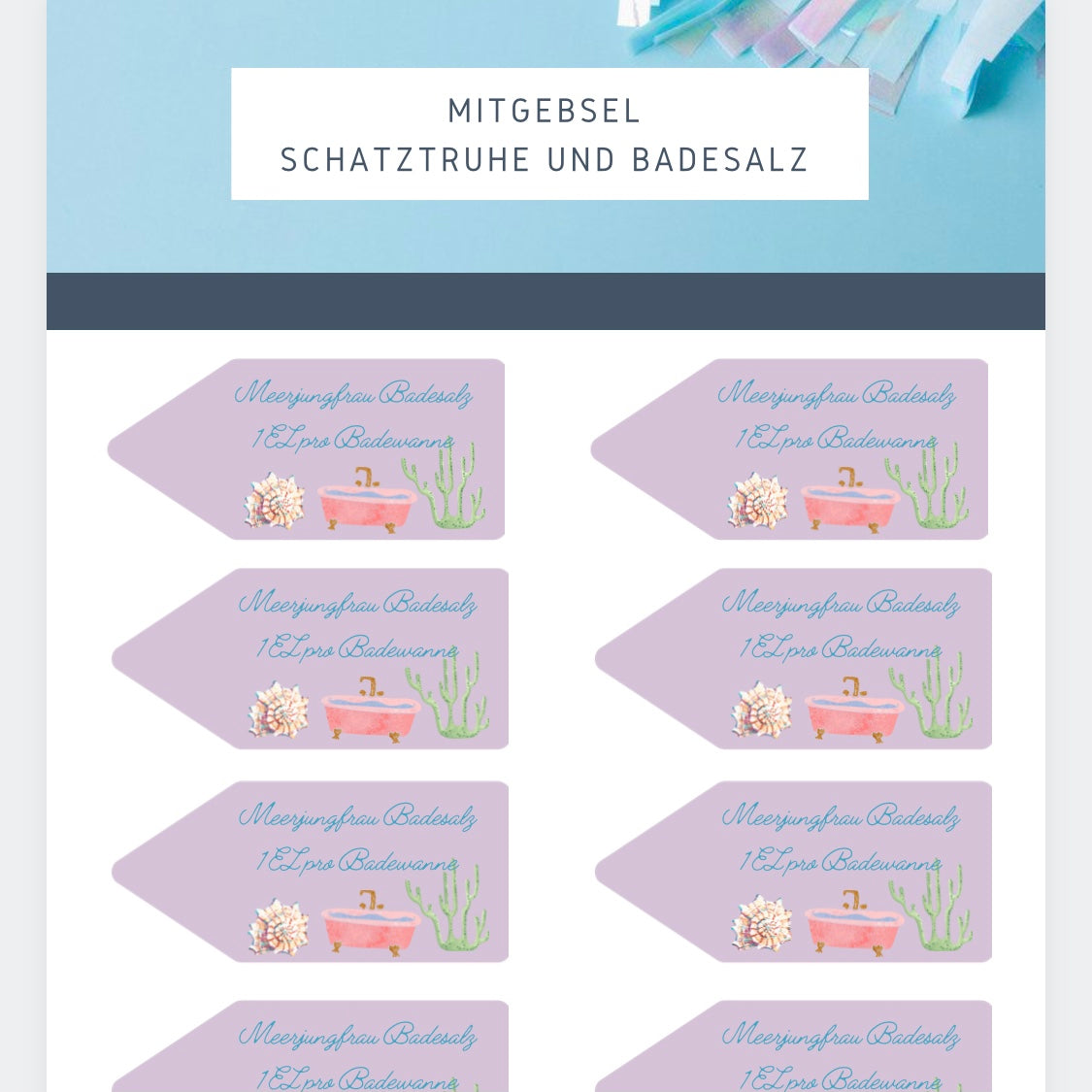 Meerjungfrau Kindergeburtstag | Die kleine Fetenkiste | fertig geplante Party mit Printables in digitaler Form